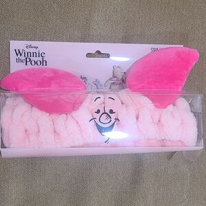 Disney's Winnie the Pooh Piglet Fluffy Spa Headband Pink Ears